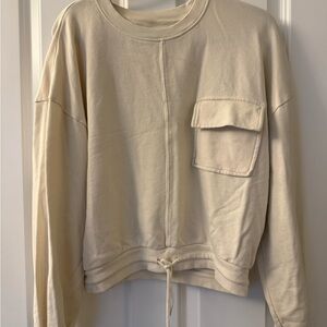 J. Crew Cream Women's Sweater with Drawstring Hem